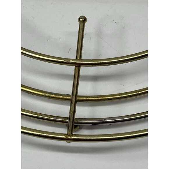 Vintage Brass Punch Bowl Caddy Mid Century Modern - Picture 5 of 14